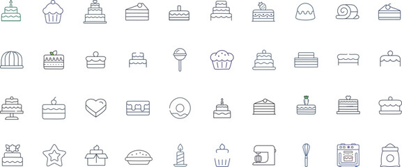 Vector illustration set of black and white silhouettes of fence icons, symbols, and signs for web and design