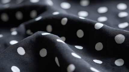 Serpentine folds of polka-dotted fabric whisper retro elegance, invoking World Textile Day and quirky Dotted Swiss celebrations