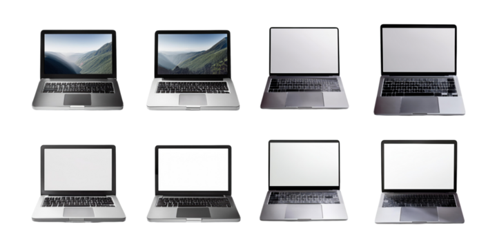 Variety of Laptops with Transparent Background
