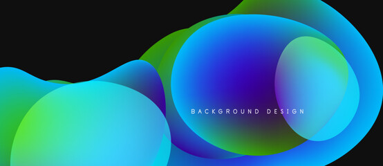 Abstract fluid shapes, vibrant colors blend. Gradient design creates dynamic visual effect. Modern background for digital projects.