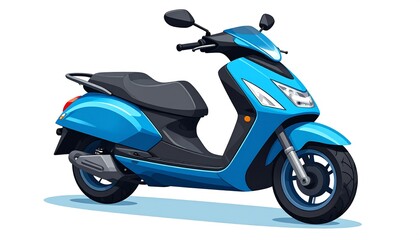 A sleek, vibrant blue scooter, featuring a modern design with contrasting black seat and accents, ready for urban adventures and city commutes