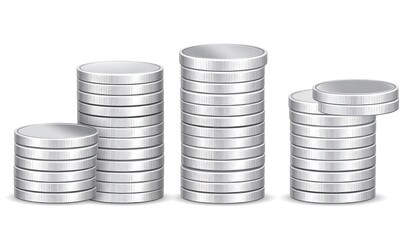 Stacks of silver coins (1)