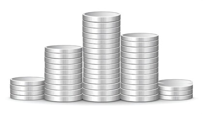 Stacks of silver coins