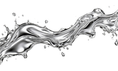Dynamic Silver Liquid Splash