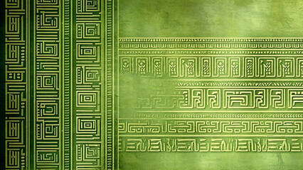 moss green ancient maze border