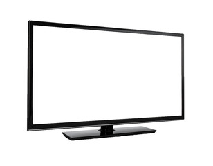 Modern Flat Screen LED Television Isolated on White Background