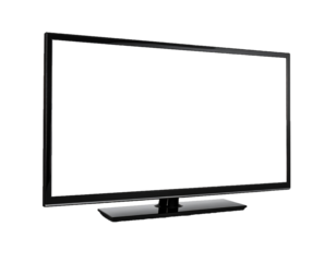 Modern Flat Screen LED Television Isolated on White Background