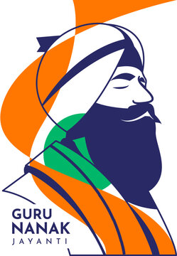 Guru Nanak Jayanti Flat Vector Illustration Design for Poster, Social Media or Banner