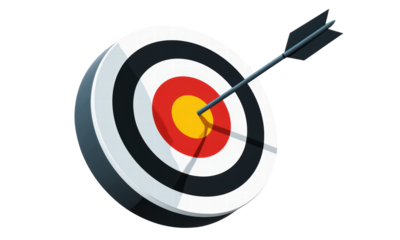 Precision Hit: Arrow Strikes Bullseye on Target Board