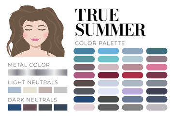 True Summer Type for 16 Season Color Analysis System