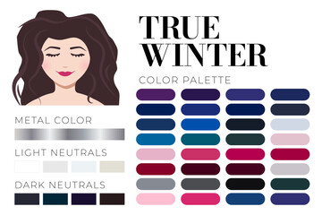 True Winter Type for 16 Season Color Analysis System
