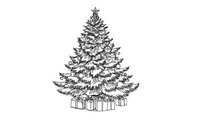 christmas tree isolated on white