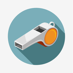 Sports whistle &mdash; flat vector illustration