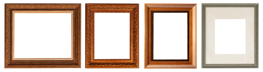 set of paintings frames isolated on white background