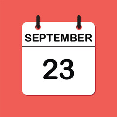 September 23. Daily Calendar icon for design. Simple design for business brochure, flyer, print media, advertisement. Easily editable.