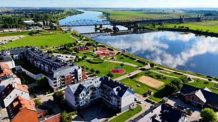 City street view from above European Tczew Poland