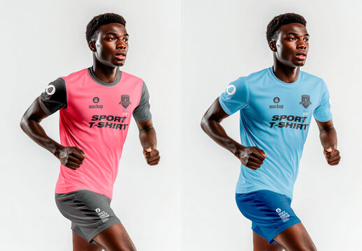 Man in a Football Kit T-Shirt Mockup