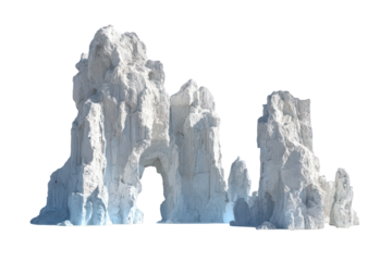 Abstract 3D Rendered Architectural Formation on Transparent Background