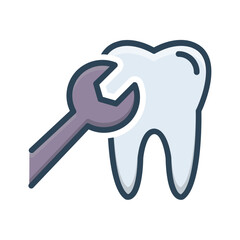 Vector color shadow icon for Teeth restoration