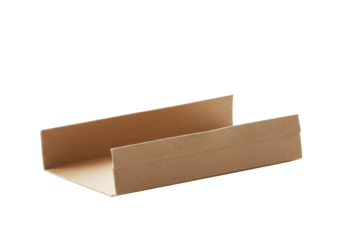 Simple brown cardboard tray with raised sides, ideal for packaging, retail displays, or eco-friendly storage needs.
