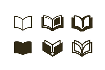 Historical Fiction Logos. historical fiction. Set Logo of historical fiction: open book. harmonious logo variations of the same emblematic concept, each with