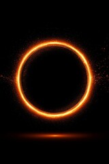 Naklejka premium Captivating Abstract Glow An Enigmatic Portal Framing Darkness with Floating Particles and Sparks