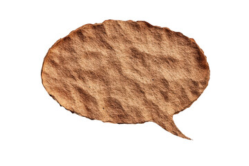 Text Bubble Shape Filled With Sand Texture Against Black Background
