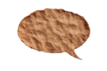 Text Bubble Shape Filled With Sand Texture Against Black Background