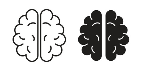 Brain icon simple vector symbol