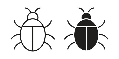 Bug icon simple vector symbol