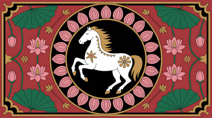 Festive chinese new year celebration horse symbol of luck and prosperity artwork