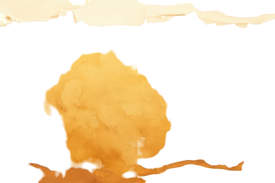 Abstract Gold Blob Shape on Black Background with Shadow Detailing