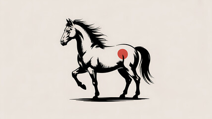 Majestic horse symbolizing strength and good fortune during chinese new year celebrations