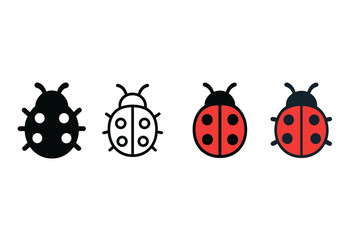 Fototapeta premium Ladybug Icon Styles.