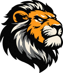 Fierce Lion Head Roaring Mascot Logo Illustration 

