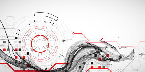 Fototapeta na wymiar The abstract wave art background. Template for science and technology presentation. Vector.