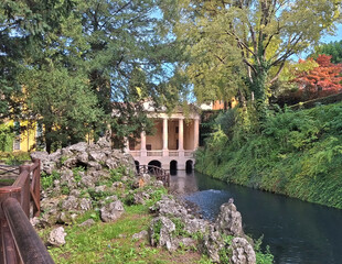 Scenic view of the Valmarana Loggia in the Salvi Gardens in Vicenza