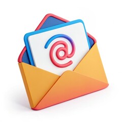 Orange envelope with glossy email symbol.


