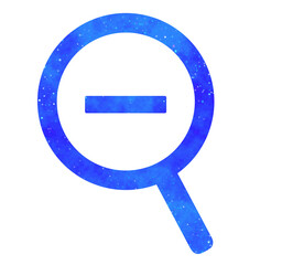 青い星空｜縮小マークの虫眼鏡