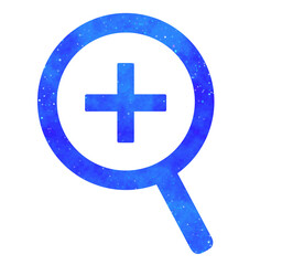 青い星空｜拡大マークの虫眼鏡