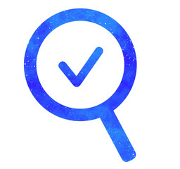 青い星空｜チェックマークの虫眼鏡