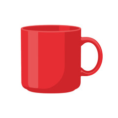Vibrant red mug for coffee or tea isolated on white background perfect for cozy morning rituals and comfort