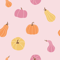 Autumn fall seamless pattern for background, greeting card, wrapping paper, textile print.