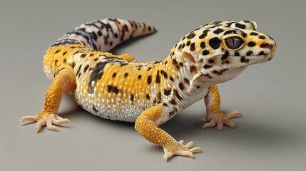 Naklejka premium Leopard Scratch. Leopard Gecko Shedding Skin with Claws and Tail Details