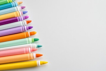 Fototapeta premium Colorful Markers on Pastel Background 
