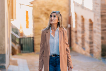 adult woman walking on the street