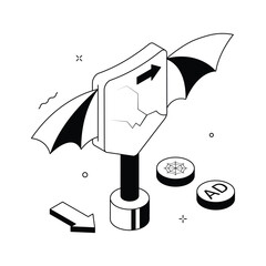 Get this amazing illustration of halloween spooky board in modern style