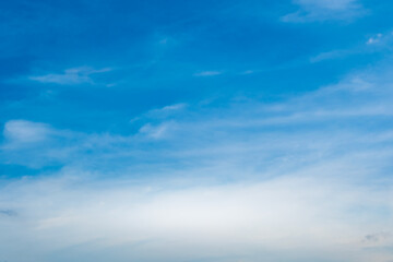 Panorama of cloud clear sky background for summer vacation concept at ocean and summer sea water with sunlight of beautiful cloudy	
