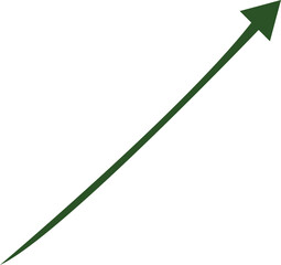 Simple Green Upward Arrow Vector, Growth Progress Success Trend Increase Development Chart Icon.