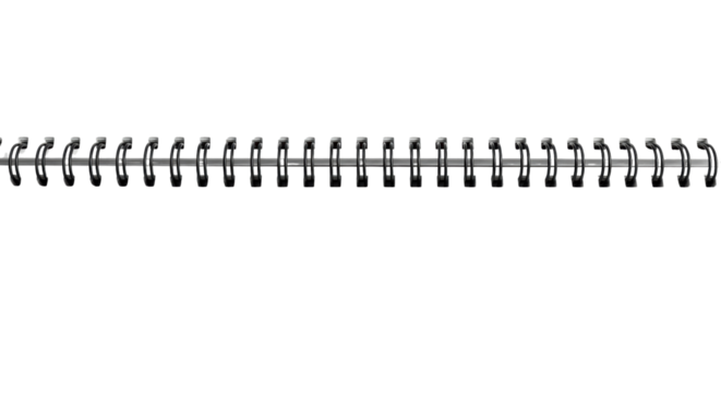 Sleek metal spiral binding for notebooks and planners adds a modern touch to your designs, perfect for presentations and creative projects